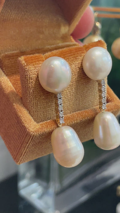 Diamond earrings South Sea pearl NR.25